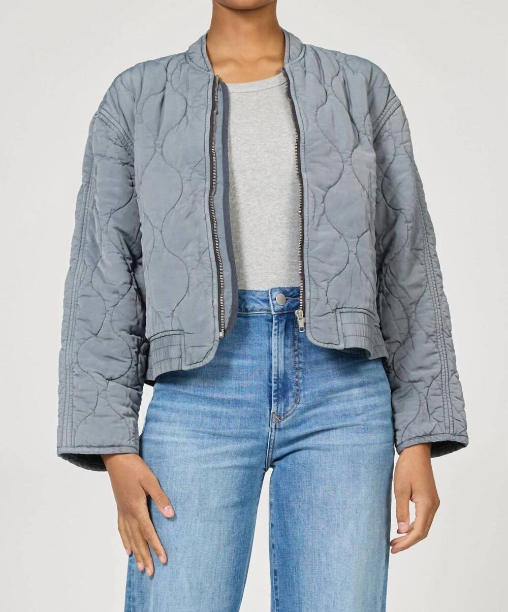 NEW DEAR JOHN DENIM maverick quilted bomber jacket in navy